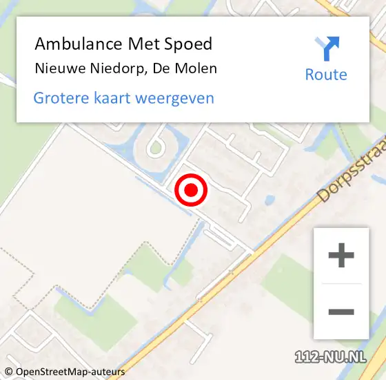 Locatie op kaart van de 112 melding: Ambulance Met Spoed Naar Nieuwe Niedorp, De Molen op 20 maart 2022 23:29