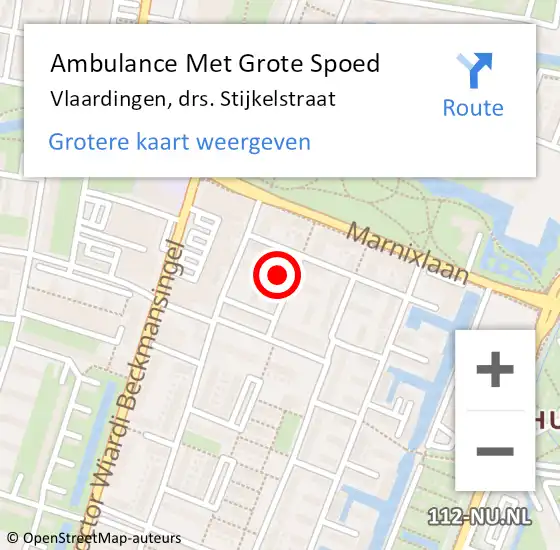 Locatie op kaart van de 112 melding: Ambulance Met Grote Spoed Naar Vlaardingen, drs. Stijkelstraat op 21 maart 2022 08:14