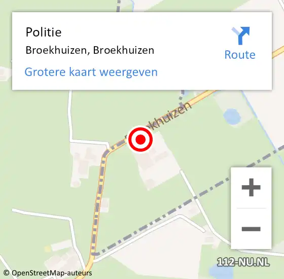 Locatie op kaart van de 112 melding: Politie Broekhuizen, Broekhuizen op 21 maart 2022 09:05