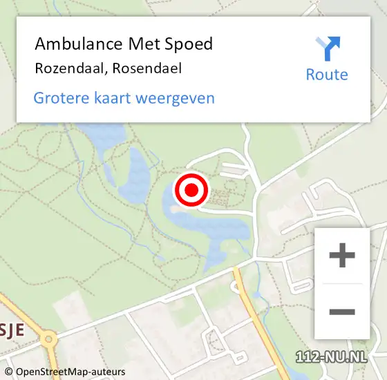 Locatie op kaart van de 112 melding: Ambulance Met Spoed Naar Rozendaal, Rosendael op 21 maart 2022 10:52