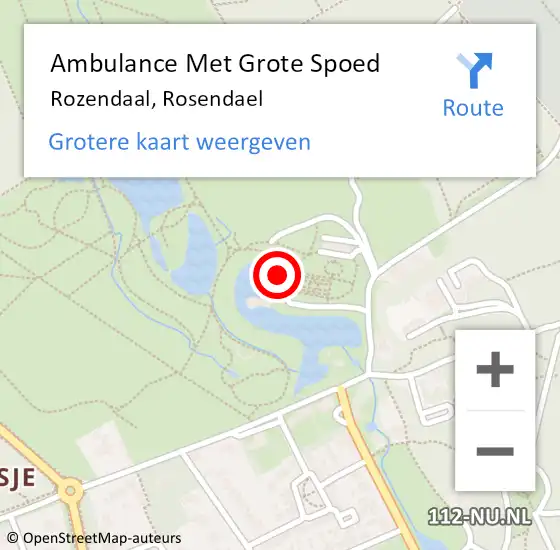 Locatie op kaart van de 112 melding: Ambulance Met Grote Spoed Naar Rozendaal, Rosendael op 21 maart 2022 11:13