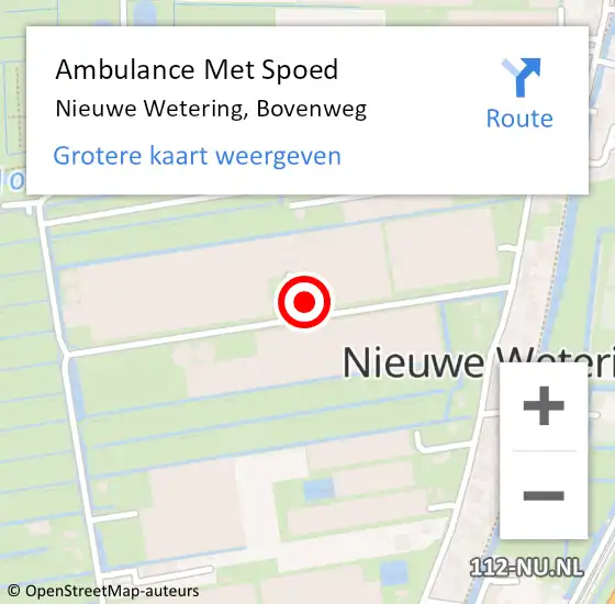 Locatie op kaart van de 112 melding: Ambulance Met Spoed Naar Nieuwe Wetering, Bovenweg op 21 maart 2022 14:22