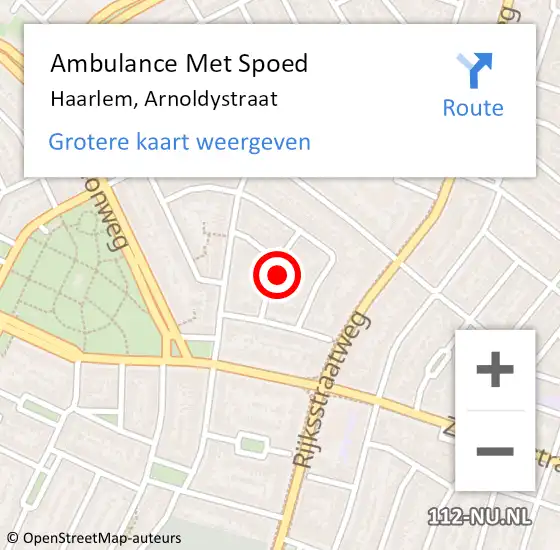 Locatie op kaart van de 112 melding: Ambulance Met Spoed Naar Haarlem, Arnoldystraat op 21 maart 2022 16:01