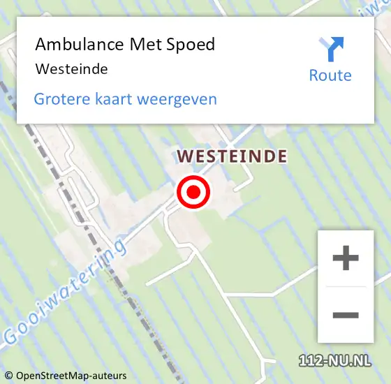 Locatie op kaart van de 112 melding: Ambulance Met Spoed Naar Westeinde op 21 maart 2022 16:29