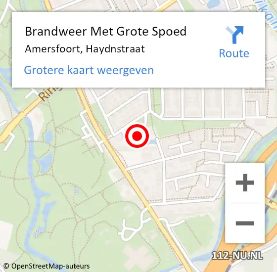 Locatie op kaart van de 112 melding: Brandweer Met Grote Spoed Naar Amersfoort, Haydnstraat op 21 maart 2022 20:59
