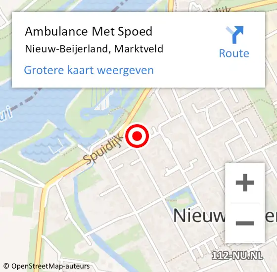 Locatie op kaart van de 112 melding: Ambulance Met Spoed Naar Nieuw-Beijerland, Marktveld op 21 maart 2022 21:55