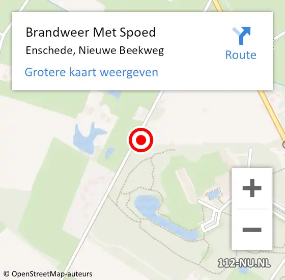 Locatie op kaart van de 112 melding: Brandweer Met Spoed Naar Enschede, Nieuwe Beekweg op 11 juli 2014 18:24
