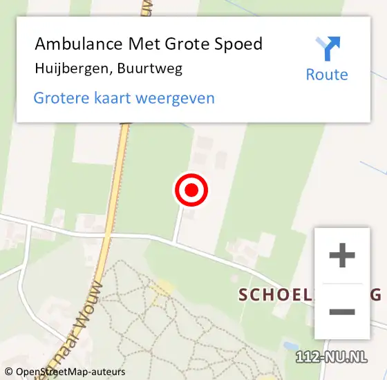 Locatie op kaart van de 112 melding: Ambulance Met Grote Spoed Naar Huijbergen, Buurtweg op 11 juli 2014 18:31