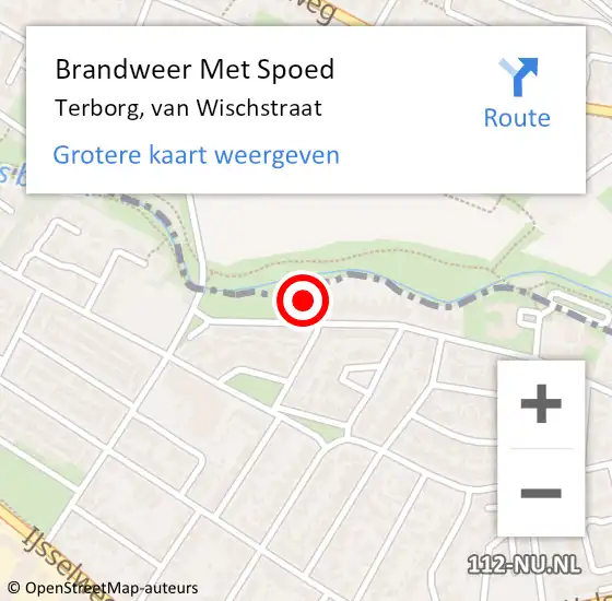 Locatie op kaart van de 112 melding: Brandweer Met Spoed Naar Terborg, van Wischstraat op 22 maart 2022 09:59