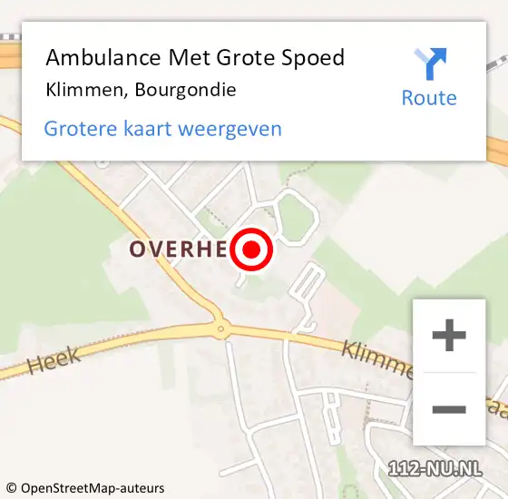Locatie op kaart van de 112 melding: Ambulance Met Grote Spoed Naar Klimmen, Bourgondie op 11 juli 2014 19:42