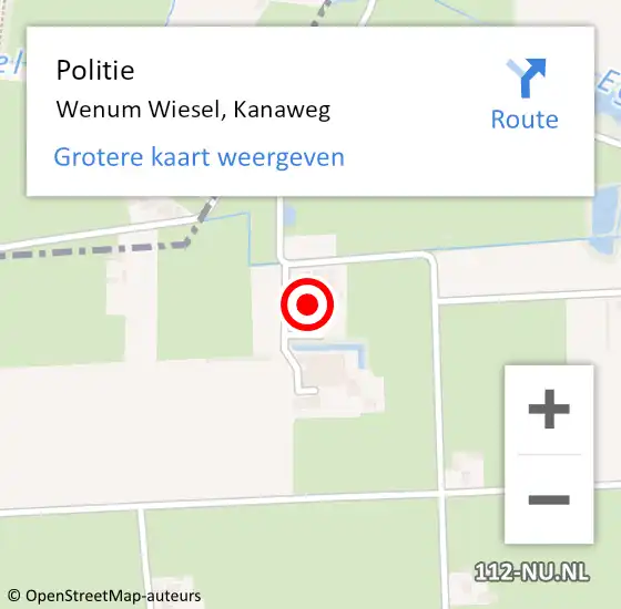 Locatie op kaart van de 112 melding: Politie Wenum Wiesel, Kanaweg op 22 maart 2022 16:05