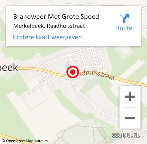 Locatie op kaart van de 112 melding: Brandweer Met Grote Spoed Naar Merkelbeek, Raadhuisstraat op 22 maart 2022 16:38