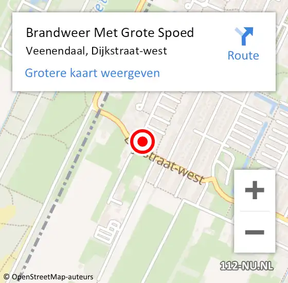 Locatie op kaart van de 112 melding: Brandweer Met Grote Spoed Naar Veenendaal, Dijkstraat-west op 22 maart 2022 16:51