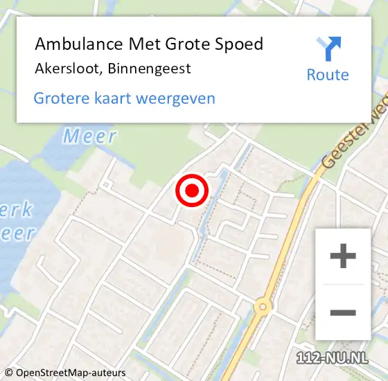 Locatie op kaart van de 112 melding: Ambulance Met Grote Spoed Naar Akersloot, Binnengeest op 23 maart 2022 02:07