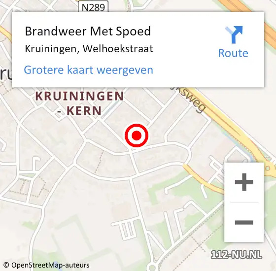Locatie op kaart van de 112 melding: Brandweer Met Spoed Naar Kruiningen, Welhoekstraat op 23 maart 2022 08:26