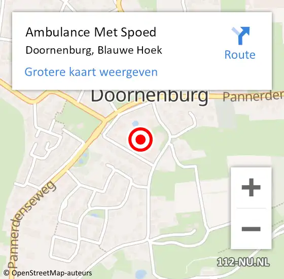 Locatie op kaart van de 112 melding: Ambulance Met Spoed Naar Doornenburg, Blauwe Hoek op 23 maart 2022 11:44