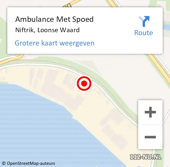 Locatie op kaart van de 112 melding: Ambulance Met Spoed Naar Niftrik, Loonse Waard op 23 maart 2022 12:18