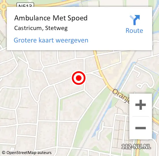 Locatie op kaart van de 112 melding: Ambulance Met Spoed Naar Castricum, Stetweg op 23 maart 2022 13:08