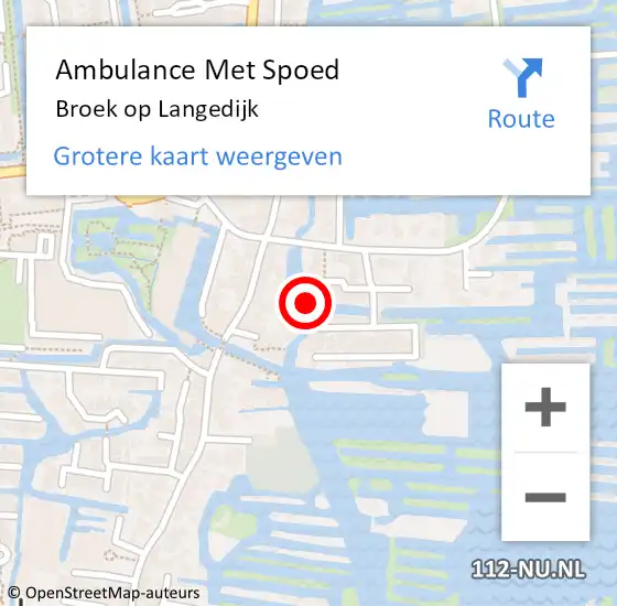 Locatie op kaart van de 112 melding: Ambulance Met Spoed Naar Broek op Langedijk op 23 maart 2022 14:54