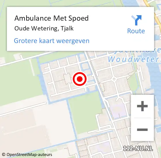 Locatie op kaart van de 112 melding: Ambulance Met Spoed Naar Oude Wetering, Tjalk op 23 maart 2022 15:50
