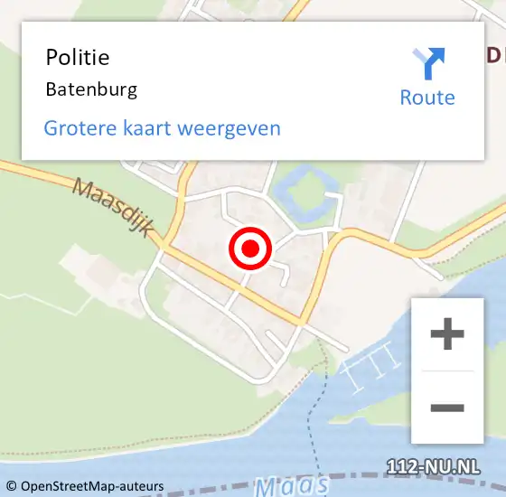 Locatie op kaart van de 112 melding: Politie Batenburg op 23 maart 2022 15:58