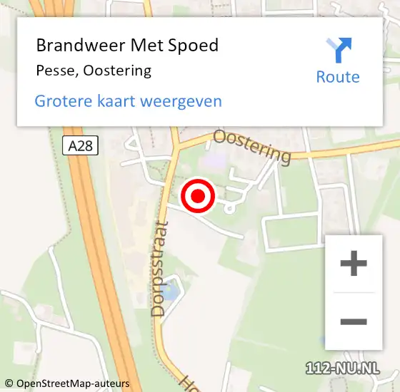 Locatie op kaart van de 112 melding: Brandweer Met Spoed Naar Pesse, Oostering op 23 maart 2022 21:41
