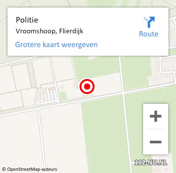 Locatie op kaart van de 112 melding: Politie Vroomshoop, Flierdijk op 24 maart 2022 12:10