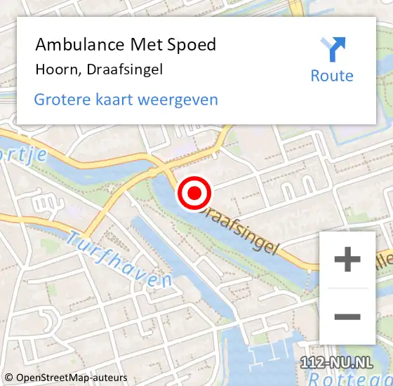 Locatie op kaart van de 112 melding: Ambulance Met Spoed Naar Hoorn, Draafsingel op 24 maart 2022 13:49