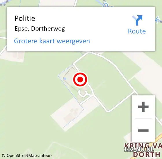 Locatie op kaart van de 112 melding: Politie Epse, Dortherweg op 24 maart 2022 14:31