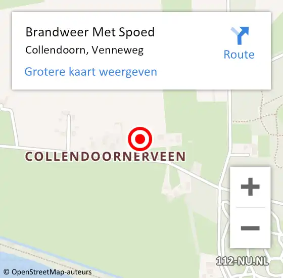 Locatie op kaart van de 112 melding: Brandweer Met Spoed Naar Collendoorn, Venneweg op 24 maart 2022 14:46