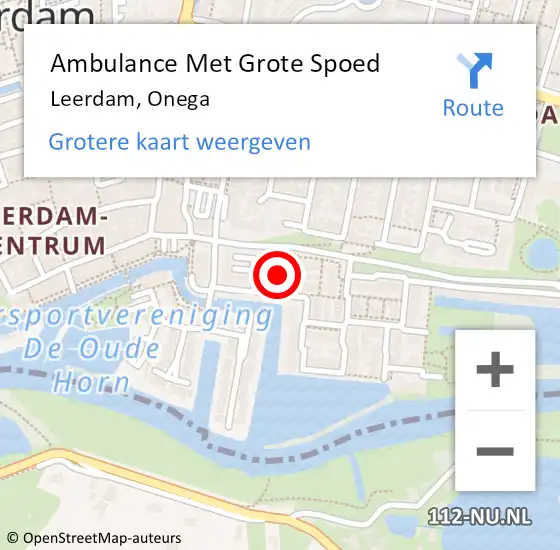 Locatie op kaart van de 112 melding: Ambulance Met Grote Spoed Naar Leerdam, Onega op 24 maart 2022 18:50