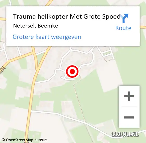 Locatie op kaart van de 112 melding: Trauma helikopter Met Grote Spoed Naar Netersel, Beemke op 24 maart 2022 19:00