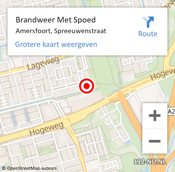 Locatie op kaart van de 112 melding: Brandweer Met Spoed Naar Amersfoort, Spreeuwenstraat op 24 maart 2022 23:40