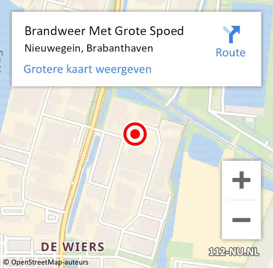 Locatie op kaart van de 112 melding: Brandweer Met Grote Spoed Naar Nieuwegein, Brabanthaven op 25 maart 2022 06:27