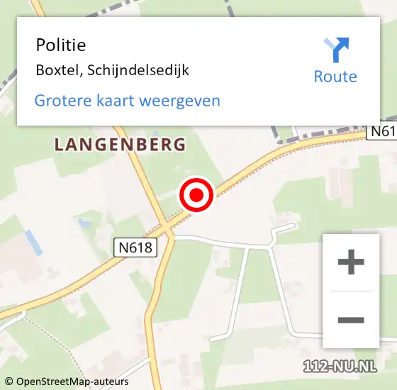 Locatie op kaart van de 112 melding: Politie Boxtel, Schijndelsedijk op 25 maart 2022 06:32