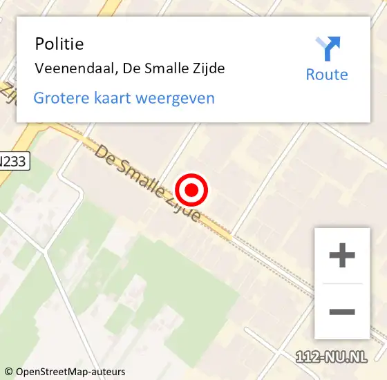 Locatie op kaart van de 112 melding: Politie Veenendaal, De Smalle Zijde op 25 maart 2022 07:41