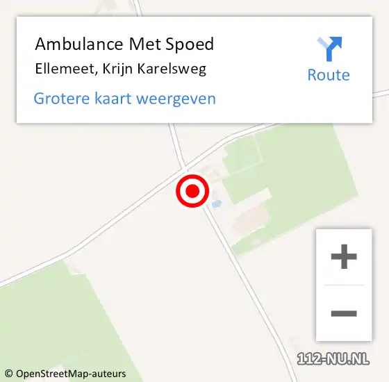 Locatie op kaart van de 112 melding: Ambulance Met Spoed Naar Ellemeet, Krijn Karelsweg op 12 juli 2014 04:58
