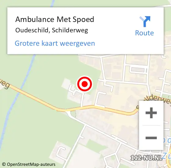 Locatie op kaart van de 112 melding: Ambulance Met Spoed Naar Oudeschild, Schilderweg op 25 maart 2022 10:58