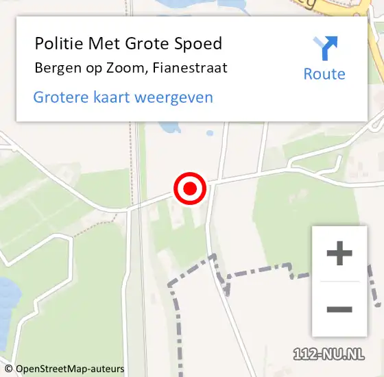 Locatie op kaart van de 112 melding: Politie Met Grote Spoed Naar Bergen op Zoom, Fianestraat op 25 maart 2022 11:51