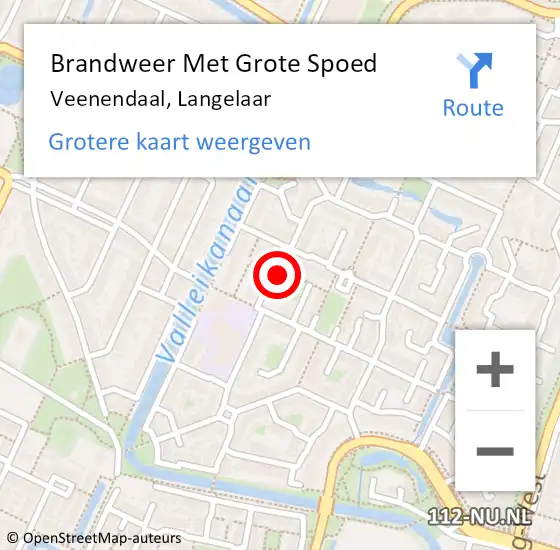 Locatie op kaart van de 112 melding: Brandweer Met Grote Spoed Naar Veenendaal, Langelaar op 25 maart 2022 12:24