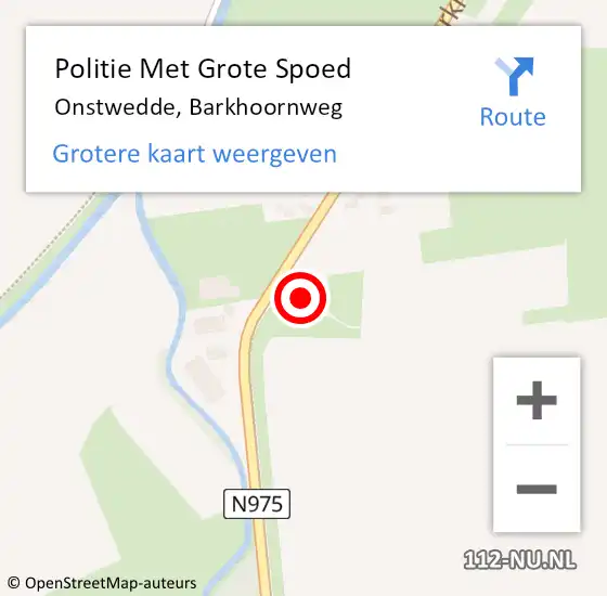 Locatie op kaart van de 112 melding: Politie Met Grote Spoed Naar Onstwedde, Barkhoornweg op 25 maart 2022 16:59