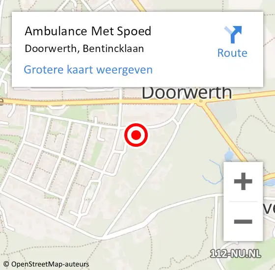 Locatie op kaart van de 112 melding: Ambulance Met Spoed Naar Doorwerth, Bentincklaan op 26 maart 2022 05:00