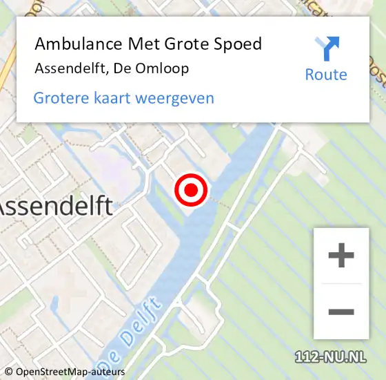 Locatie op kaart van de 112 melding: Ambulance Met Grote Spoed Naar Assendelft, De Omloop op 26 maart 2022 08:05