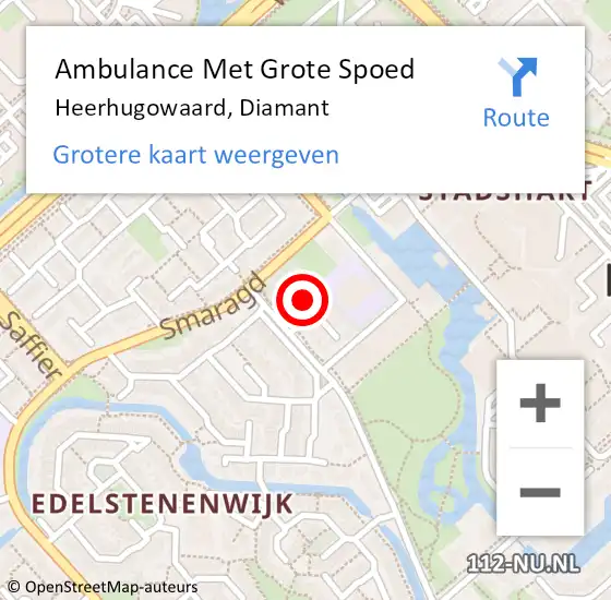 Locatie op kaart van de 112 melding: Ambulance Met Grote Spoed Naar Heerhugowaard, Diamant op 26 maart 2022 12:46