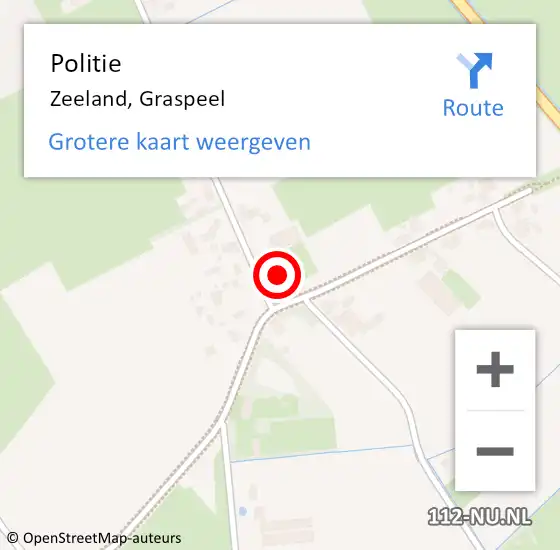 Locatie op kaart van de 112 melding: Politie Zeeland, Graspeel op 26 maart 2022 13:09