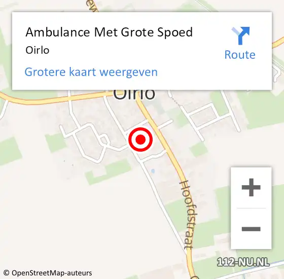 Locatie op kaart van de 112 melding: Ambulance Met Grote Spoed Naar Oirlo op 26 maart 2022 13:28