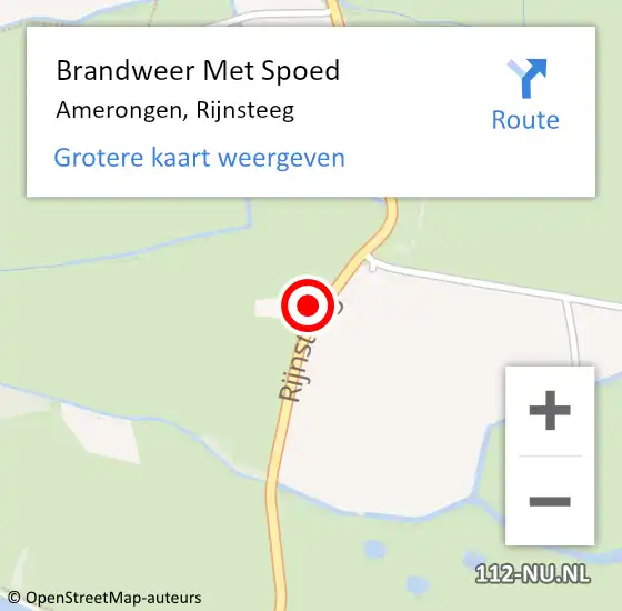 Locatie op kaart van de 112 melding: Brandweer Met Spoed Naar Amerongen, Rijnsteeg op 26 maart 2022 14:59