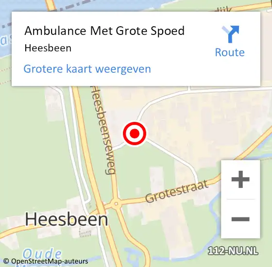 Locatie op kaart van de 112 melding: Ambulance Met Grote Spoed Naar Heesbeen op 26 maart 2022 15:01