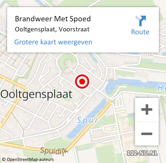 Locatie op kaart van de 112 melding: Brandweer Met Spoed Naar Ooltgensplaat, Voorstraat op 26 maart 2022 15:20