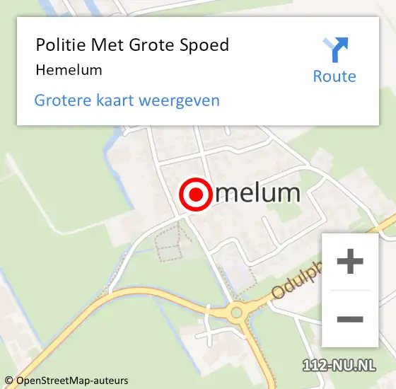 Locatie op kaart van de 112 melding: Politie Met Grote Spoed Naar Hemelum op 26 maart 2022 16:04